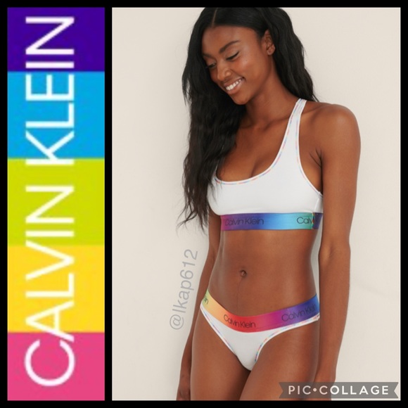 🌈NWT🌈Calvin Klein Modern Cotton Pride Bralette & Bikini Brief Set - Picture 1 of 16